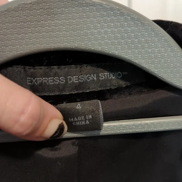 Express Design Studio black velvet blazer jacket - Picture 3 of 4